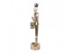 Zlatá antik kovová dekorace socha Louskáček s bubínkem - 10*9*38 cm Clayre & Eef