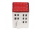 Bílo-červená dekorace porcelánový domek - 8*7*12 cm Clayre & Eef