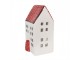 Bílo-červený svícen porcelánový domek - 8*8*15 cm Clayre & Eef
