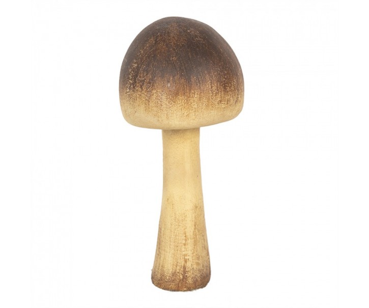 Hnědo-béžová dekorace houba Mushroom - Ø 7*16 cm Clayre & Eef