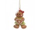 Hnědá vánoční závěsná ozdoba holčička Perníček Gingerbread - 5*1*8 cm Clayre & Eef