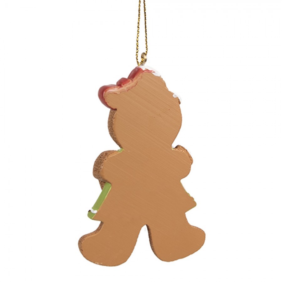 Hnědá vánoční závěsná ozdoba holčička Perníček Gingerbread - 5*1*8 cm Clayre & Eef Hnědá vánoční závěsná ozdoba holčička Perníček Gingerbread - 5*1*8 cm Clayre & Eef
