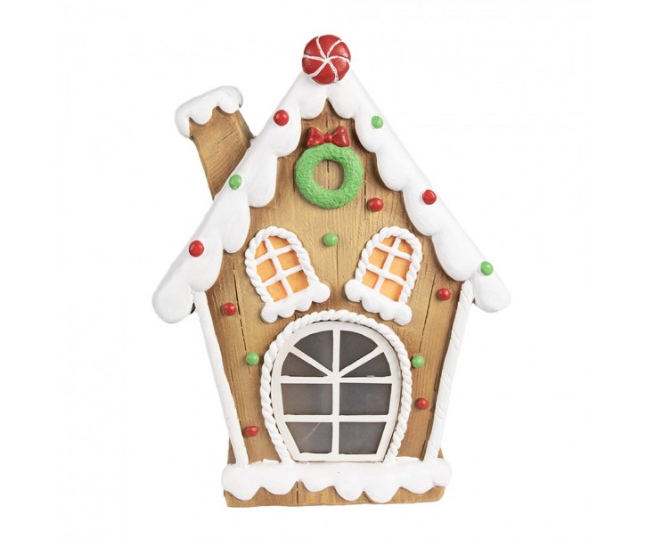 Hnědá svítící perníková chaloupka Gingerbread House - 27*11*36 cm Clayre & Eef