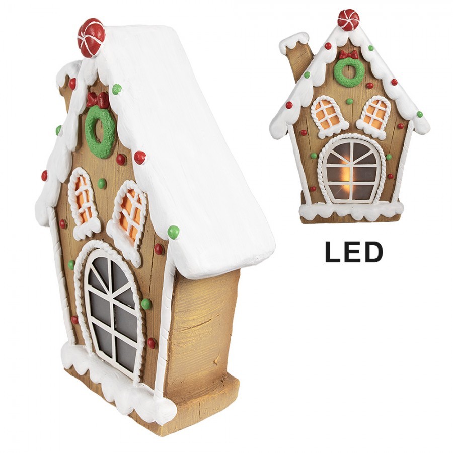 Hnědá svítící perníková chaloupka Gingerbread House - 27*11*36 cm Clayre & Eef Hnědá svítící perníková chaloupka Gingerbread House - 27*11*36 cm Clayre & Eef