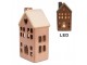 Hnědý porcelánový svítící domek - 8*6*15 cm Clayre & Eef