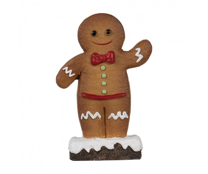 Hnědá vánoční dekorace Perníček Gingerbread - 10*5*15 cm Clayre & Eef