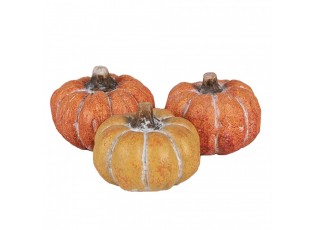 Set 3ks keramická oranžová dekorace dýně Pumpkin - 3* Ø 5*4 cm 