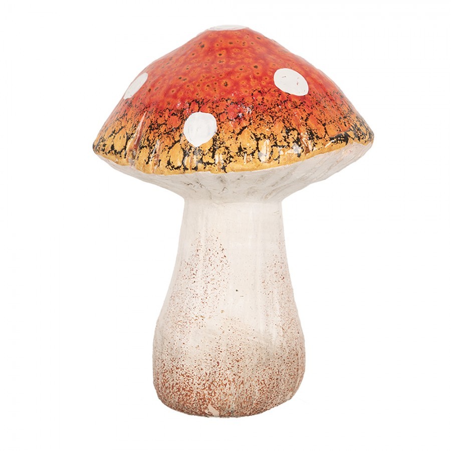 Bílo-červená keramická dekorace houba Muchomůrka S - 9*8*12 cm Clayre & Eef Bílo-červená keramická dekorace houba Muchomůrka S - 9*8*12 cm Clayre & Eef