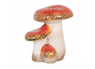 Bílo-červená keramická dekorace houby Muchomůrky - 10*9*12 cm