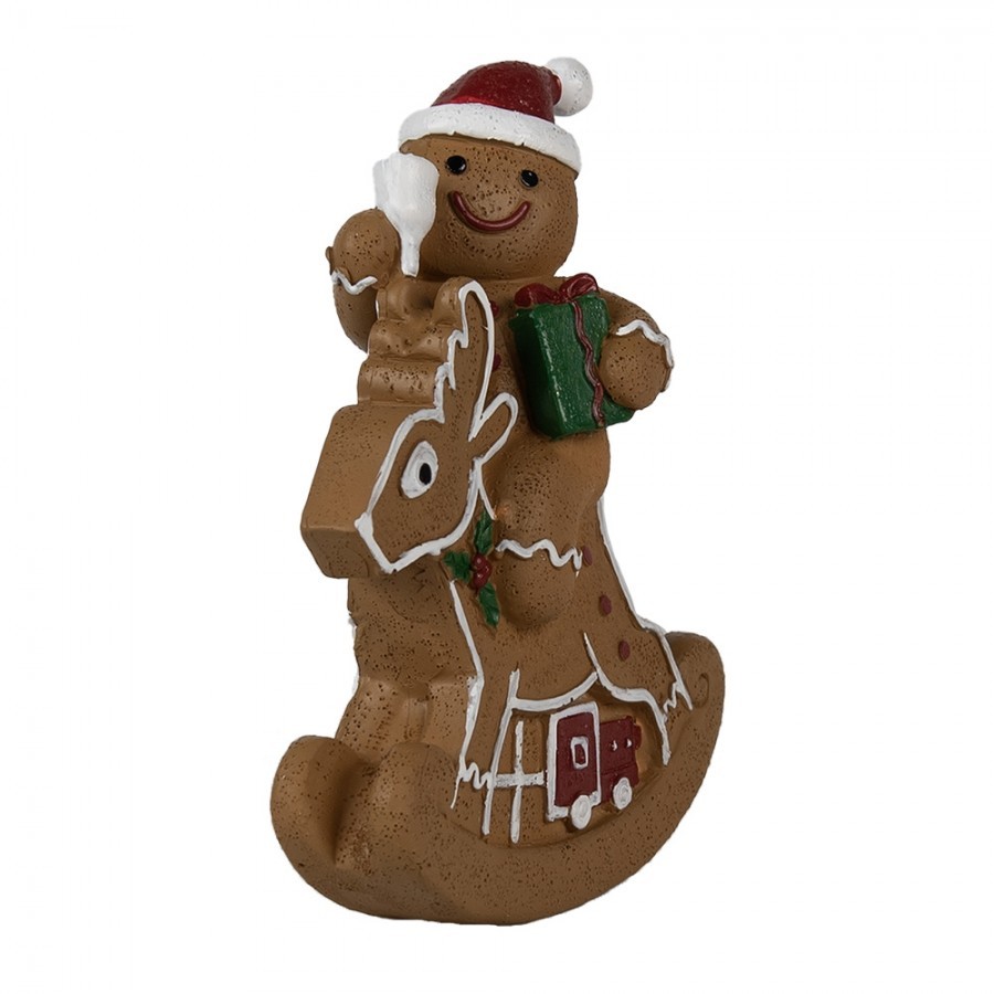 Vánoční dekorace Perníček na houpacím jelínkovi Gingerbread - 11*5*12 cm Clayre & Eef Vánoční dekorace Perníček na houpacím jelínkovi Gingerbread - 11*5*12 cm Clayre & Eef