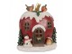 Vánoční dekorace svítící domek jablko s ptáčky - 12*11*13 cm Clayre & Eef