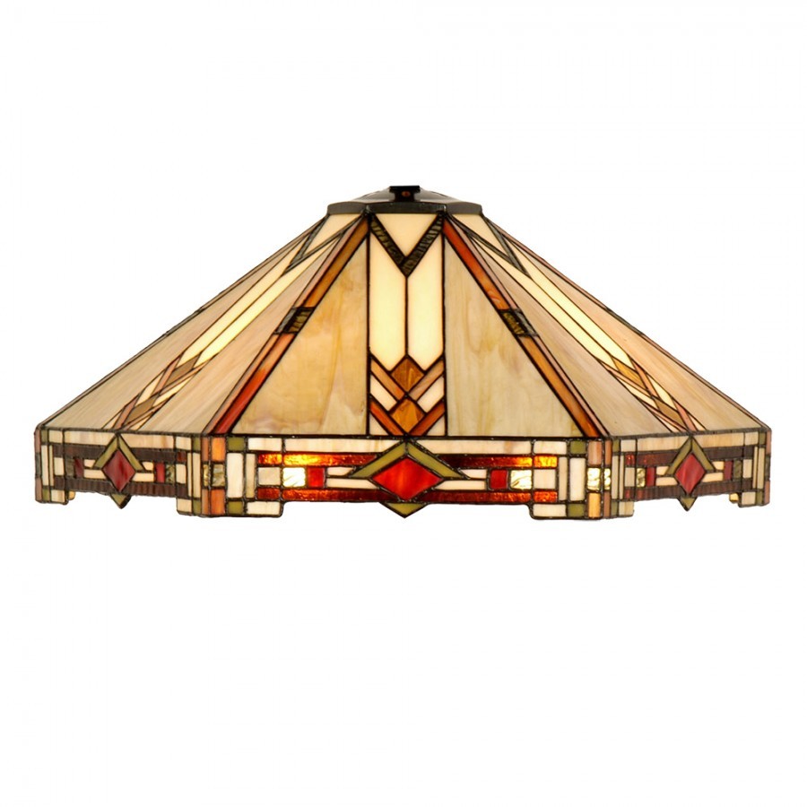 Lampshade Tiffany ? 50x25 Cm Beige Glass - Series