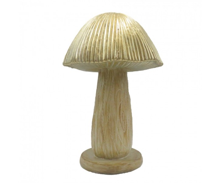 Béžovo-zlatá dekorace houba Mushroom - Ø 13*20 cm Clayre & Eef