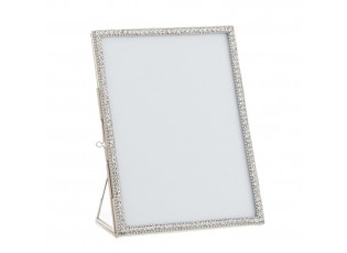 Stříbrný kovový fotorámeček s kamínky Jewel L - 15*20 cm