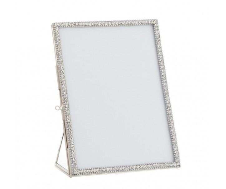 Stříbrný kovový fotorámeček s kamínky Jewel L - 15*20 cm J-Line by Jolipa