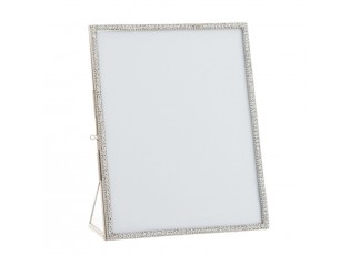 Stříbrný kovový fotorámeček s kamínky Jewel XL - 20*25 cm