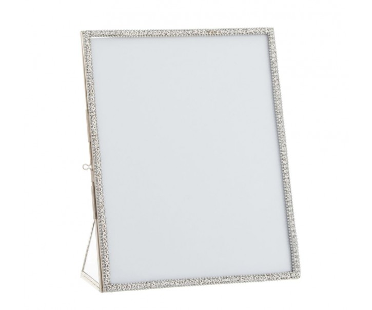 Stříbrný kovový fotorámeček s kamínky Jewel XL - 20*25 cm J-Line by Jolipa