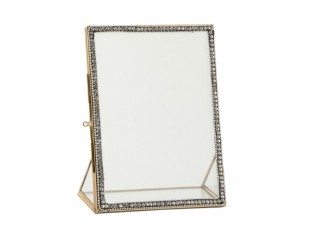 Zlatý kovový fotorámeček s kamínky Jewel L - 15*20 cm