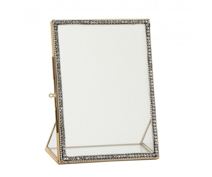 Zlatý kovový fotorámeček s kamínky Jewel L - 15*20 cm J-Line by Jolipa