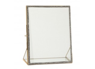 Zlatý kovový fotorámeček s kamínky Jewel XL - 20*25 cm