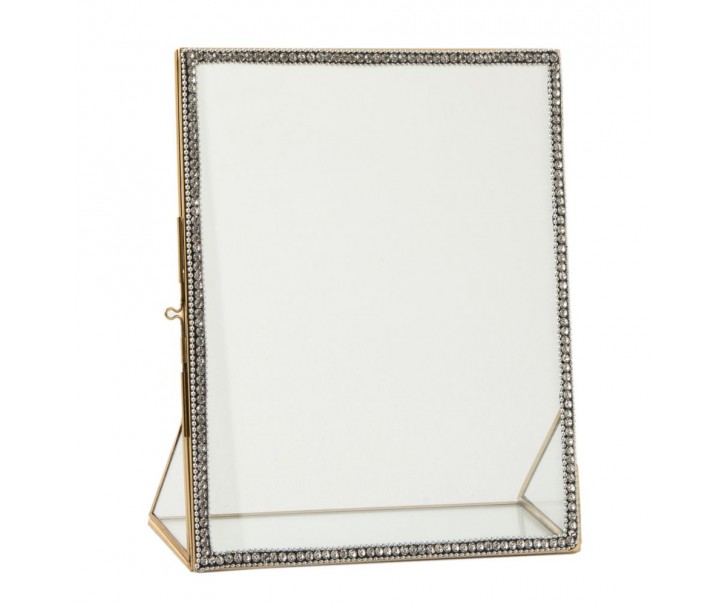 Zlatý kovový fotorámeček s kamínky Jewel L - 15*20 cm J-Line by Jolipa