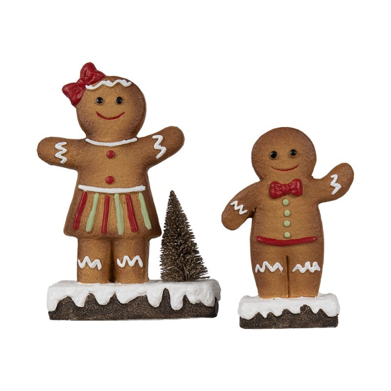 Hnědá vánoční dekorace holčička Perníček Gingerbread - 15*7*21 cm Clayre & Eef Hnědá vánoční dekorace holčička Perníček Gingerbread - 15*7*21 cm Clayre & Eef