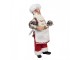 Vánoční dekorace Santa cukrář s dortem a perníčkem - 16*9*28 cm Clayre & Eef