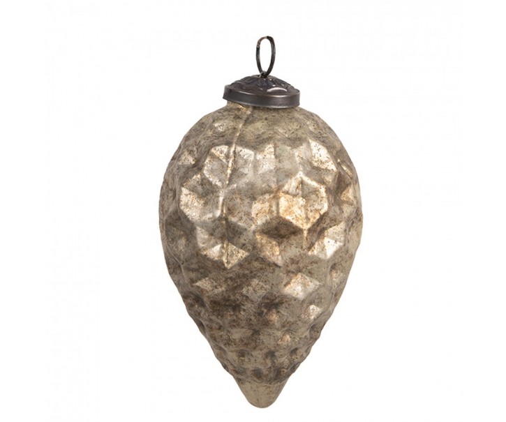 Zlatá vintage vánoční ozdoba - 8*11 cm Clayre & Eef