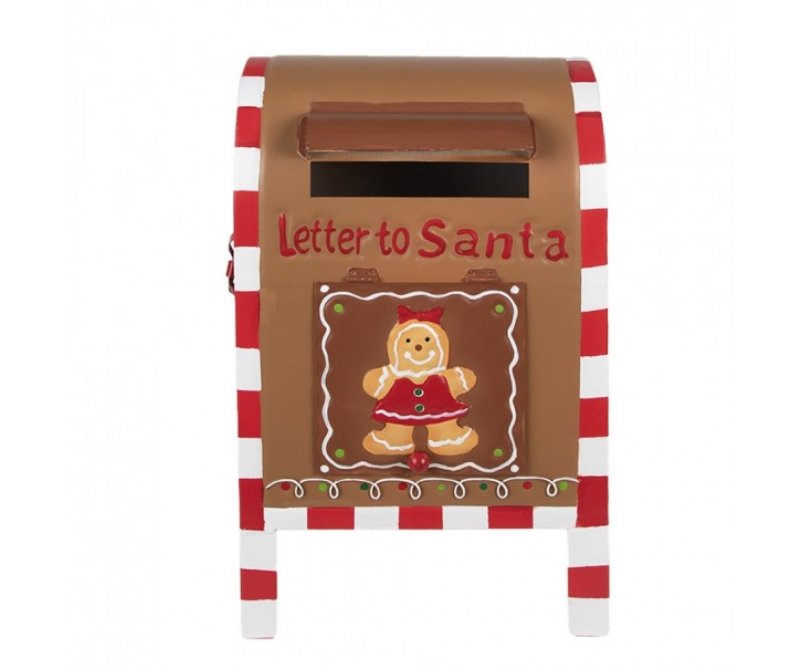 Hnědá kovová dekorační schránka Letter to Santa - 22*18*34 cm Clayre & Eef