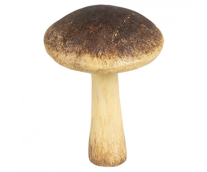 Hnědo-béžová dekorace houba Mushroom - Ø 9*12 cm Clayre & Eef