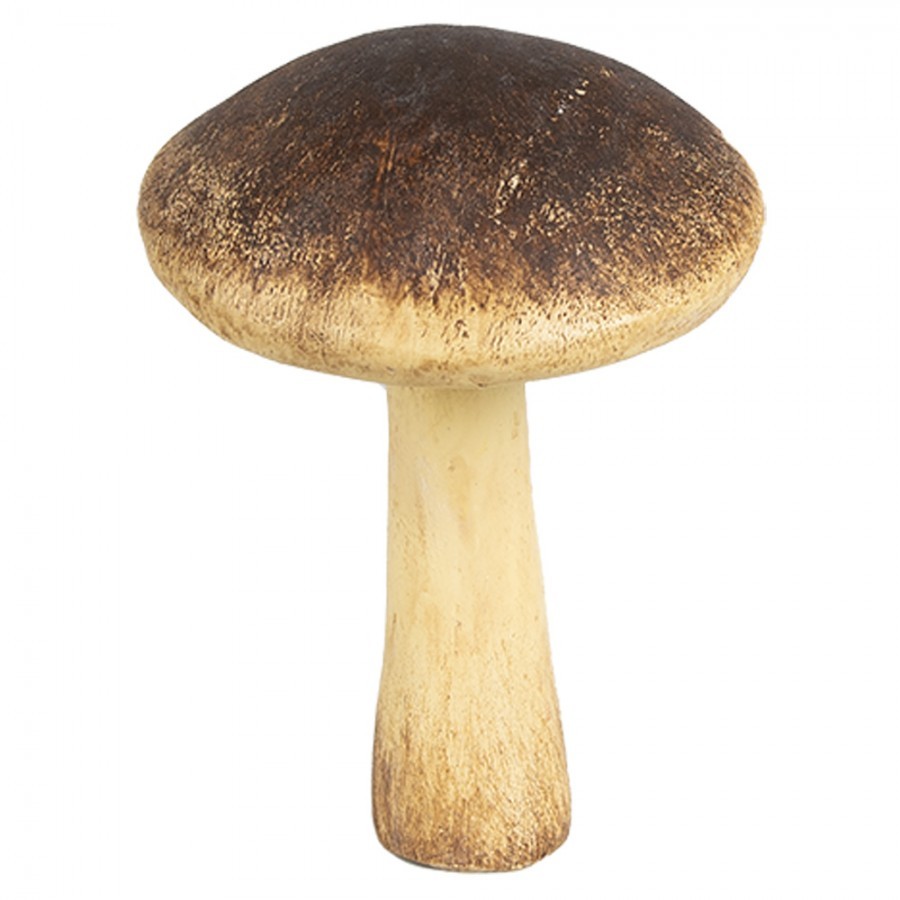 Hnědo-béžová dekorace houba Mushroom - Ø 9*12 cm 