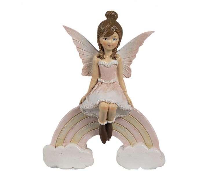 Dekoračnífigurka Elfka sedící na duze - 9*3*11 cm Clayre & Eef
