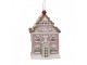 Závěsná vánoční růžová ozdoba perníková chaloupka Gingerbread - 6*4*9 cm Clayre & Eef