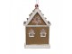 Závěsná vánoční růžová ozdoba perníková chaloupka Gingerbread - 6*4*9 cm Clayre & Eef