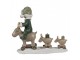 Zelená vánoční dekorace chlapec na sobech - 17*8*14 cm Clayre & Eef