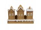 Hnědá dekorace perníkových domků v řadě Merry Christmas - 13*4*10 cm Clayre & Eef