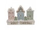 Barevná dekorace domků v řadě Merry Christmas - 13*4*10 cm Clayre & Eef