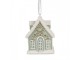 Zelená závěsná vánoční ozdoba perníková chaloupka Gingerbread - 6*4*8 cm Clayre & Eef