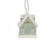 Zelená závěsná vánoční ozdoba perníková chaloupka Gingerbread - 6*4*8 cm Clayre & Eef