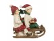 Barevná vánoční dekorace děti na sáňkách s dárky - 12*6*11 cm Clayre & Eef