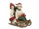 Barevná vánoční dekorace děti na sáňkách s dárky - 12*6*11 cm Clayre & Eef