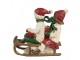 Barevná vánoční dekorace děti na sáňkách s dárky - 12*6*11 cm Clayre & Eef