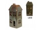 Hnědo-zelený porcelánový svítící domek - 7*6*15 cm Clayre & Eef