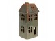 Hnědo-zelený porcelánový svítící domek - 7*6*15 cm Clayre & Eef