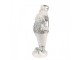 Bílo-stříbrná dekorace figurka Santa Claus - 8*6*16 cm Clayre & Eef