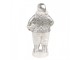 Bílo-stříbrná dekorace figurka Santa Claus - 8*6*16 cm Clayre & Eef