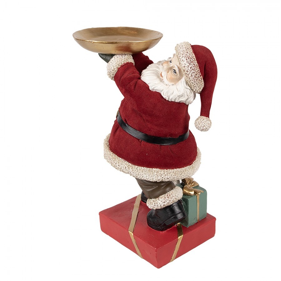 Vánoční dekorace Santa s miskou - 17*13*26 cm Clayre & Eef Vánoční dekorace Santa s miskou - 17*13*26 cm Clayre & Eef