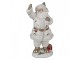 Bílá dekorace figurka Santa Claus s pytlem dárků - 14*16*31 cm Clayre & Eef