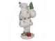 Bílá dekorace figurka Santa Claus s pytlem dárků - 14*16*31 cm Clayre & Eef