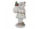 Bílá dekorace figurka Santa Claus s pytlem dárků - 14*16*31 cm Clayre & Eef